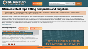 Stainless Steel Pipe Fitting Manufacturers - IQS Directory - stainless steel fittings factory