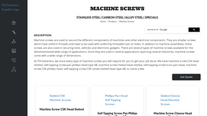 Machine Screws | Get Quote Now | Industrial Tools Agency - machine screws factory