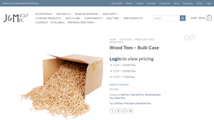 Wood Tees - Bulk Case - J&M Golf Inc. - golf tees bulk