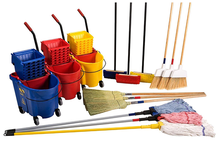 A relevant stock photo of janitorial equipment supplier in a typical setting.