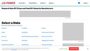 RV Manufacturers Prices, Comparisons and Make List | J.D. Power - trailer manufacturer values