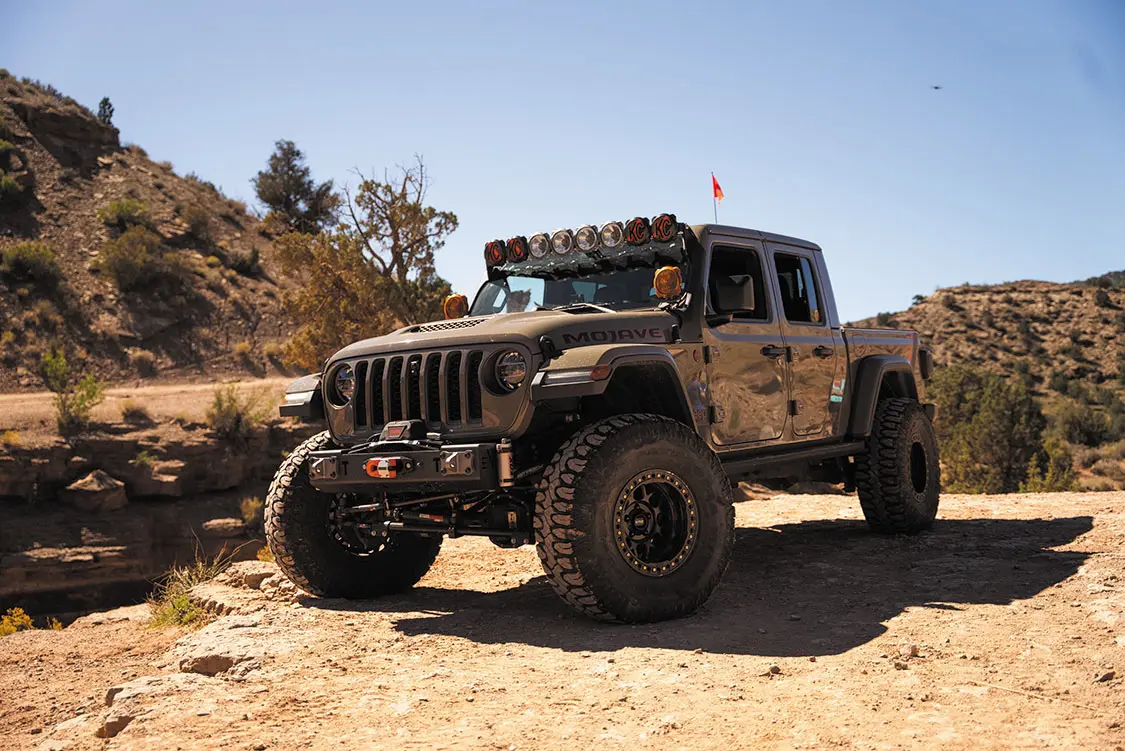 A relevant stock photo of jeep mojave custom in a typical setting.