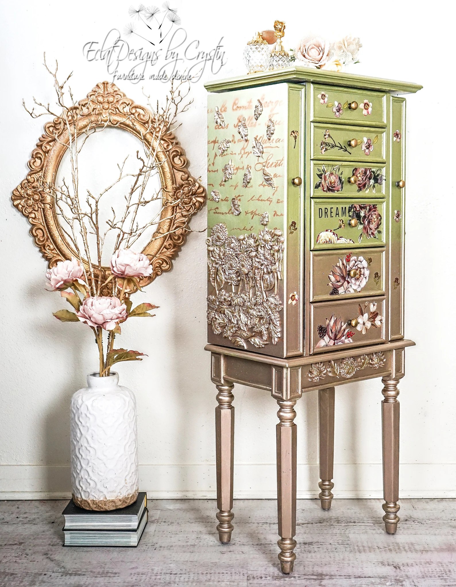 A relevant stock photo of jewelry armoire custom in a typical setting.