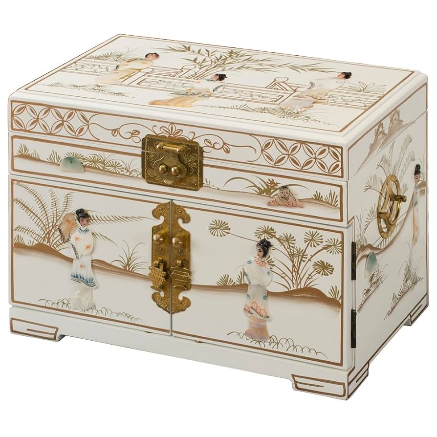 A relevant stock photo of jewelry box china in a typical setting.
