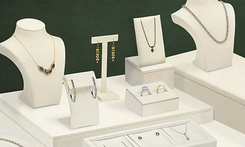 A relevant stock photo of jewelry display supplier in a typical setting.