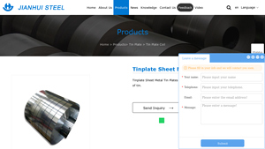 Best Price Tinplate Sheet Metal Tin Plates for Sale - Jianhui Steel - tinplate sheet factory