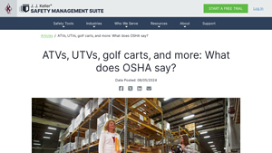 OSHA regulations for ATVs, UTVs, & golf carts in the workplace - does osha regulate employee operation of vehicles built by manufacturer