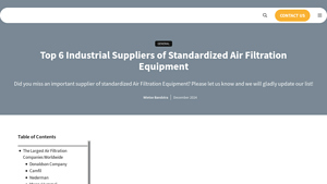 Top 6 Industrial Air Filtration Suppliers - JOA Air Solutions - air filter manufacturer