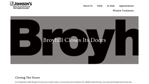 Broyhill Closes Its Doors - Johnson's Home Furnishing - broyhill furniture factory