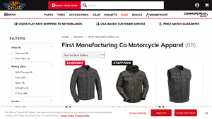 First Manufacturing Co Motorcycle Apparel - JPCycles.com - first manufacturer