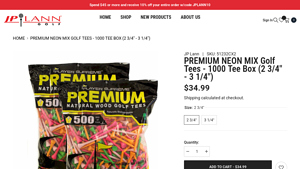 PREMIUM NEON MIX Golf Tees - 1000 Tee Box (2 3/4