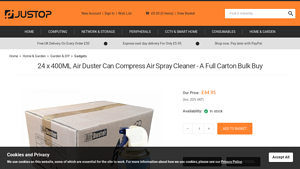 24 x 400ML Air Duster Can Compress Air Spray Cleaner - compressed air can bulk