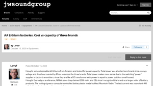 AA Lithium batteries. Cost vs capacity of three brands - jwsoundgroup - aa lithium batteries bulk