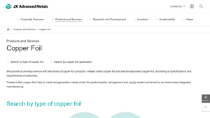 Copper Foil - JX Advanced Metals - copper foil factory