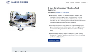 3-axis Simultaneous Vibration Test Systems - Kankyo Shiken - shinken vibration test systems / shakers' manufacturer