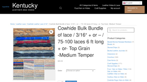 Cowhide Bulk Bundle of lace / 3/16