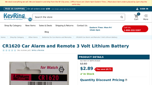CR1620 Car Alarm and Remote 3 Volt Lithium Battery - Key Chains - cr1620 bulk