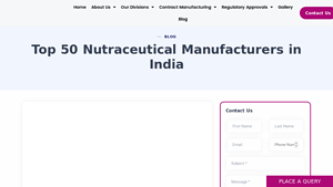 Top 50 Nutraceutical Manufacturers in India - nutraceutical manufacturer