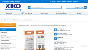 Type C 2.1A Strong USB Cable with Premium Package 3FT (Black) - usb type c cable bulk