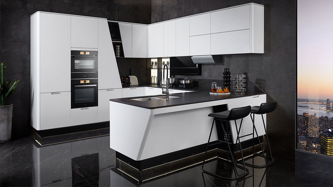 A relevant stock photo of kitchen cabinet manufacturer in a typical setting.