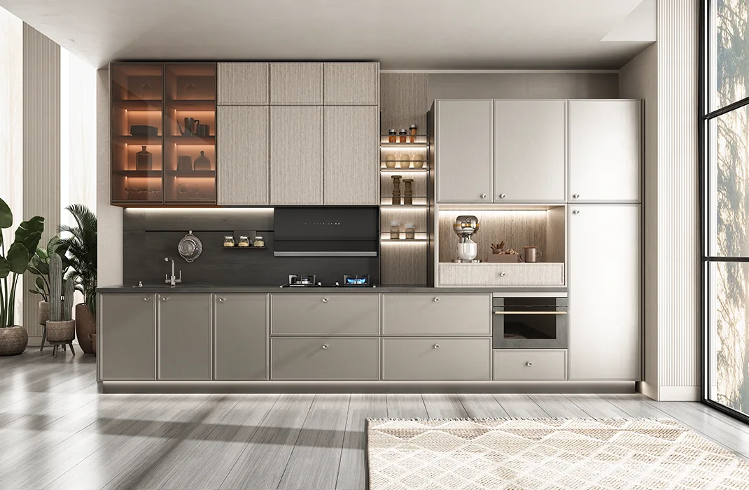 A relevant stock photo of kitchen cabinet manufacturer in a typical setting.