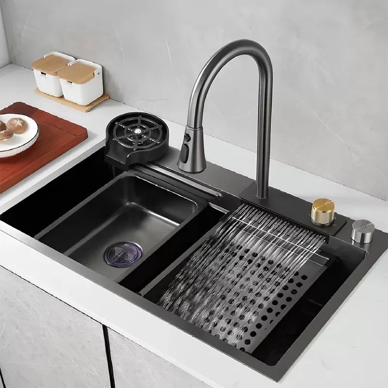 A relevant stock photo of kitchen sink manufacturer in a typical setting.