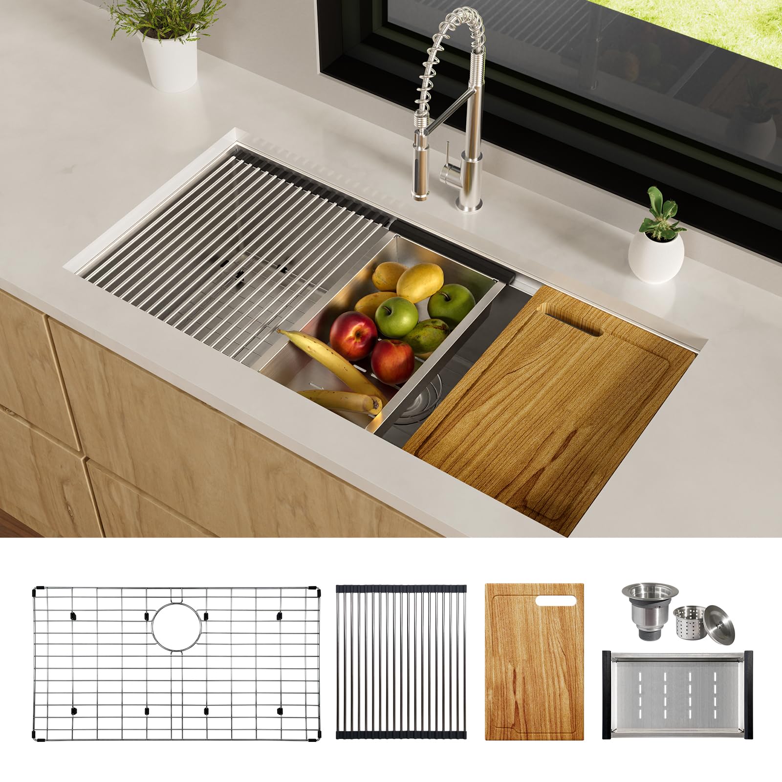 A relevant stock photo of kitchen sink manufacturer in a typical setting.