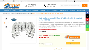 Lifetime Commercial 12 Round Tables And 96 Chairs Set - lifetime tables bulk