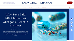 Why Teva Paid $40.5 Billion for Allergan's Generic Business - actavis drug manufacturer