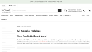 Glass Candle Holders | Free Shipping - Koyal Wholesale - glass candle holder bulk