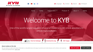 KYB Europe Website - sweden shock manufacturer
