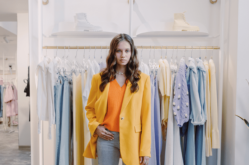A relevant stock photo of ladies' apparel supplier in a typical setting.