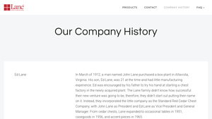 Our Company History - lanefurnishings.com - lane cedar chest company