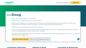 Snug Company Overview, Contact Details & Competitors | LeadIQ - snug sofa company