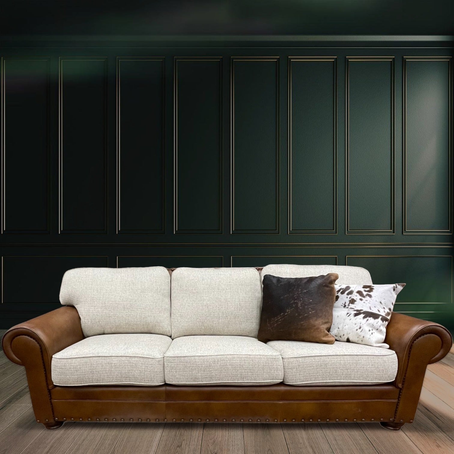 A relevant stock photo of leather sofa custom in a typical setting.