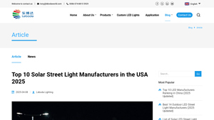 Top 10 Solar Street Light Manufacturers in the USA 2025 - solar street light manufacturer