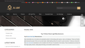 Top 10 Solar Street Light Manufacturers - ledlight365.com - solar street light manufacturer