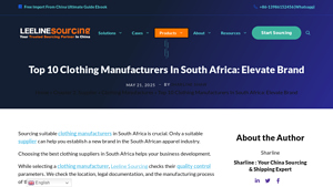 Top 10 Clothing Manufacturers In South Africa: Elevate Brand - manufacturer for clothing brand