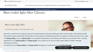 Blue-violet light filter Glasses - LensCrafters - best blue light blocking glasses company