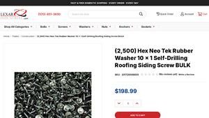 (2,500) Hex Neo Tek Rubber Washer 10 x 1 Self-Drilling Roofing ... - metal roofing screws bulk