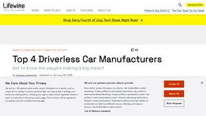 Top 4 Driverless Car Manufacturers - Lifewire - autonomous vehicle manufacturer