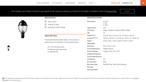 PRMS2. Decorative & Post Top. by Architectural Area Lighting ... - architectural area lighting company