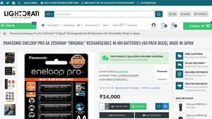 *Original* Panasonic Eneloop Pro AA 2550mAh 40-Pack Bulk ... - eneloop pro bulk