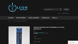 Hixon AA Size Button Top 3500mWh 1.5V 4 Pack Battery Kit - rechargeable aa batteries bulk