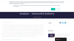 Lucid Motors Electric Corporate Analysis - Automotive Industry - lucid air car company