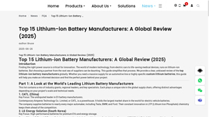 Top 15 Lithium-ion Battery Manufacturers: A Global Review (2025) - lithium ion battery manufacturer