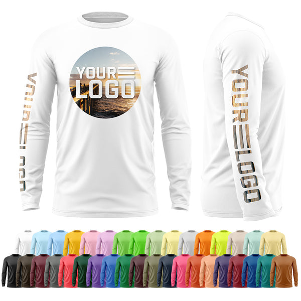 A relevant stock photo of long sleeve t shirts custom in a typical setting.