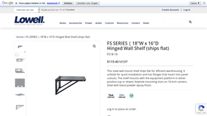 Steel Wall Shelf for Equipment | Lowell Mfg. - metal wall shelf factory