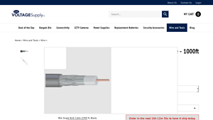 RG6 Single Bulk Cable (1000 ft, Black) - Low Voltage Supply - rg6 cable bulk