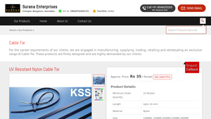 Cable Tie - UV Resistant Nylon Cable Tie Manufacturer from Bengaluru - cable tie manufacturer